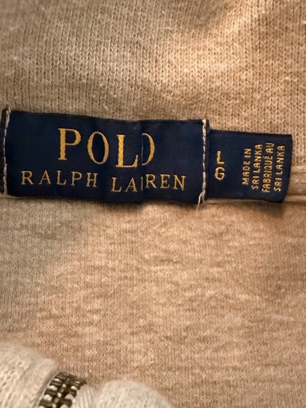Ralph Lauren Men's Cream Half-Zip Pullover Sweater size large - Picture 3 of 6